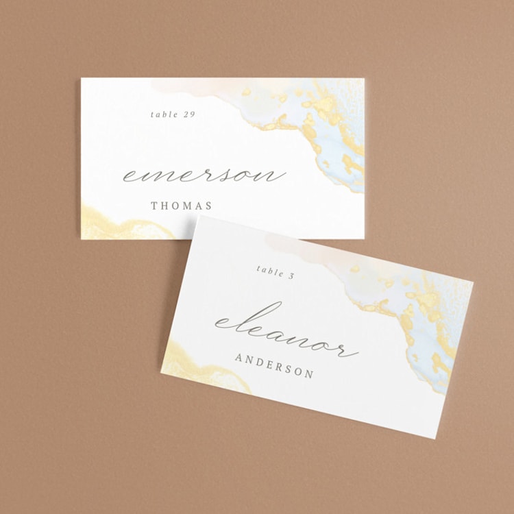 "The whisper of the waves" - Place Cards in Sunrise by Helen Halik - Front