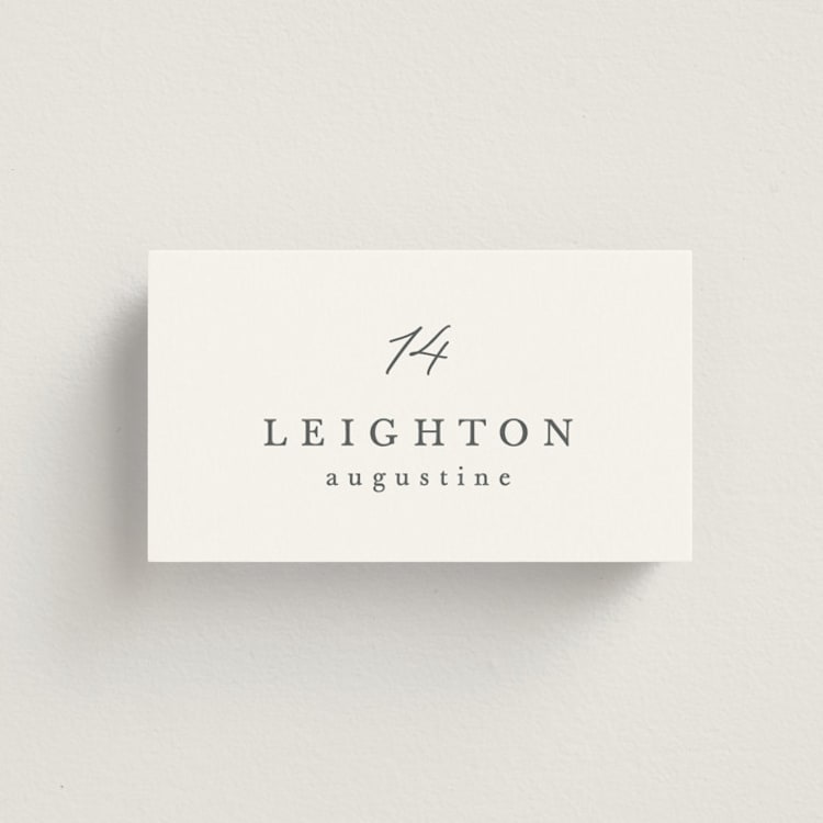 "Scripted Names" - Place Cards in Pearl by Hooray Creative - Front