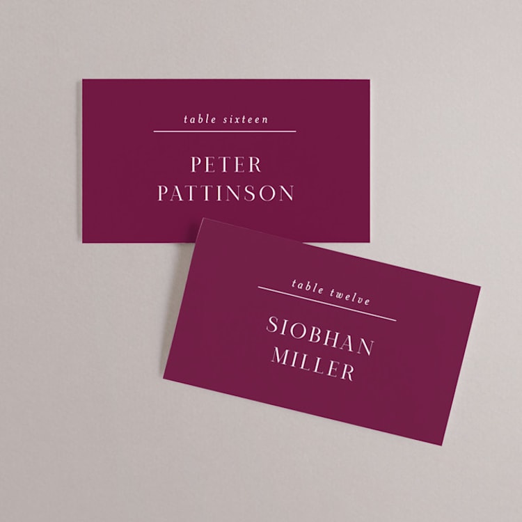 "veranda" - Place Cards in Merlot by Angela Marzuki - Front