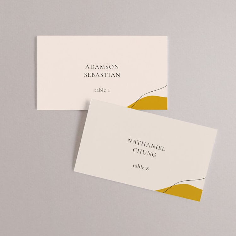 "Trust" - Place Cards in Ochre by Wendy Chung - Front