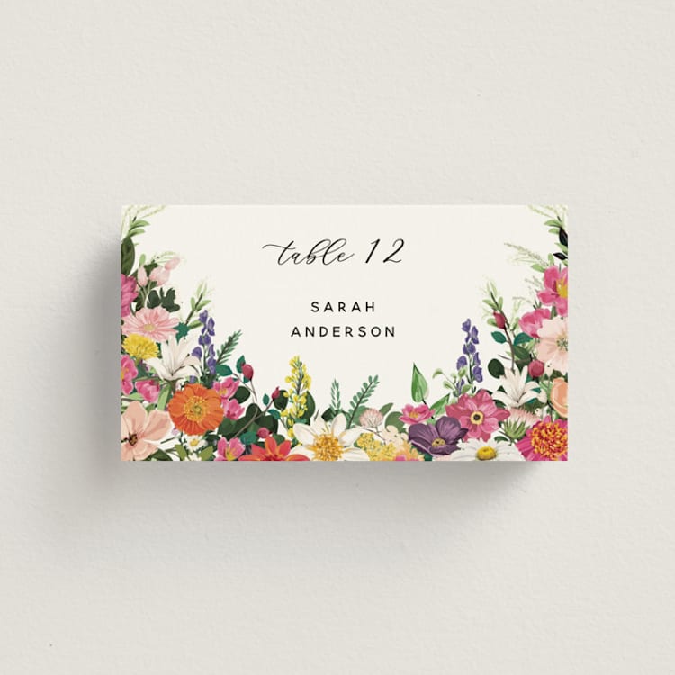 "Secret Garden" - Place Cards in Daisy by Susan Moyal - Front