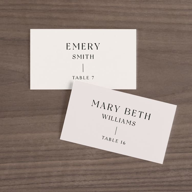 "Genevieve" - Place Cards in Cream by Sandra Picco Design - Front