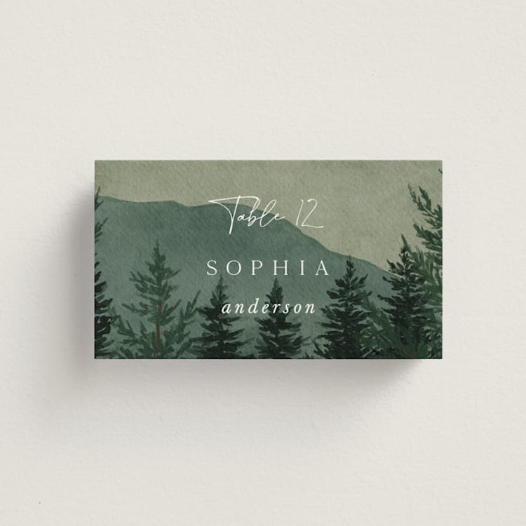 "The Forest" - Place Cards in Jade by Elly - Front