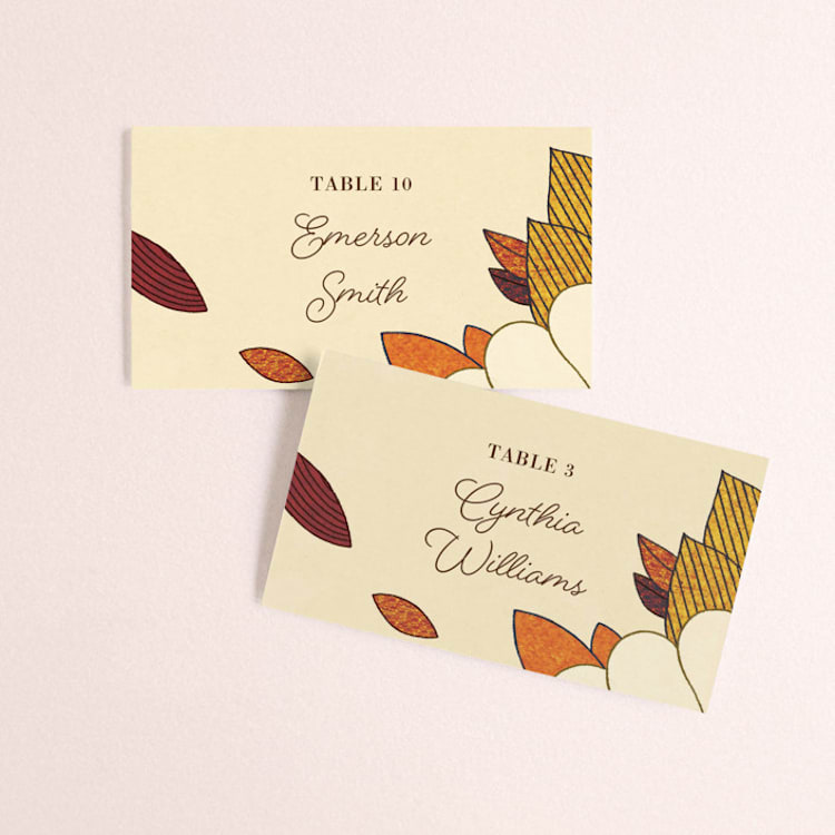 "Nouveau Love" - Place Cards in Umber by Morgan Ramberg - Front