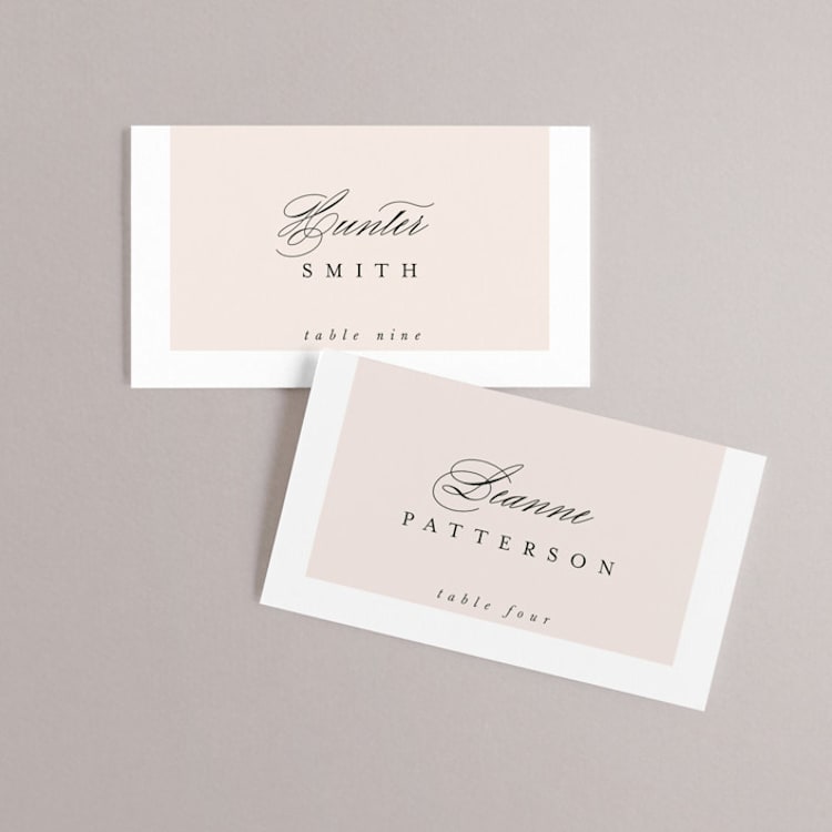 "Marbled Arch" - Place Cards in Peach by Anna Elder - Front