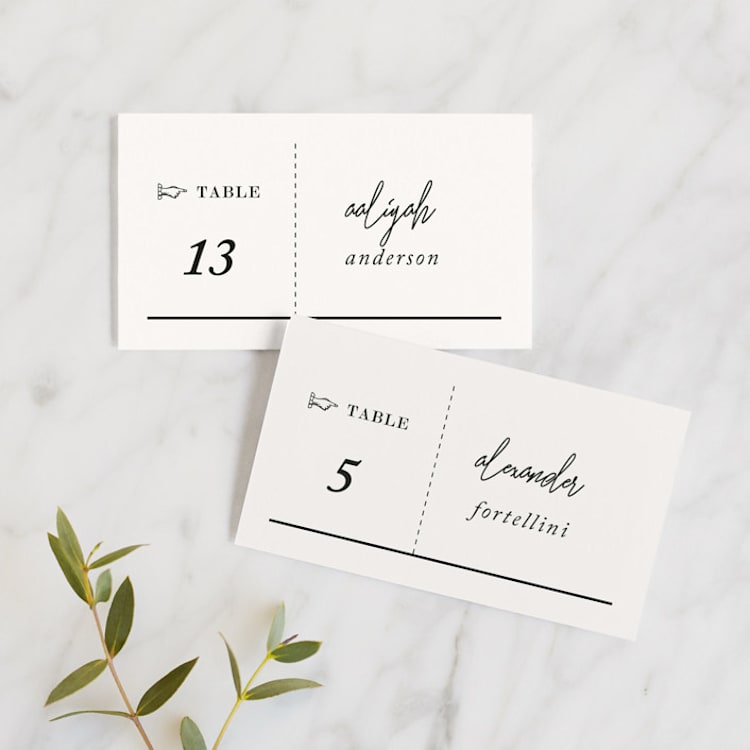 "A Storybook Wedding" - Place Cards in Blush by Katy Shen - Front