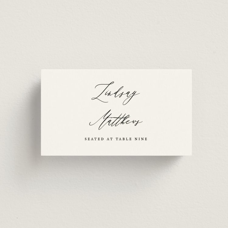 "Delicate" - Place Cards in Obsidian by Jennifer Postorino - Front