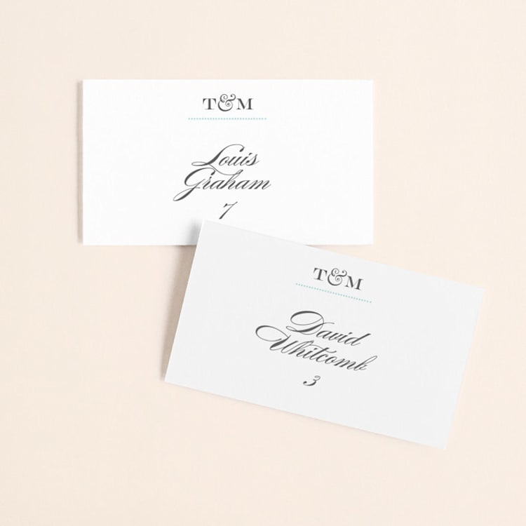 "Charming Go Lightly" - Place Cards in Sky Blue by danielleb - Front