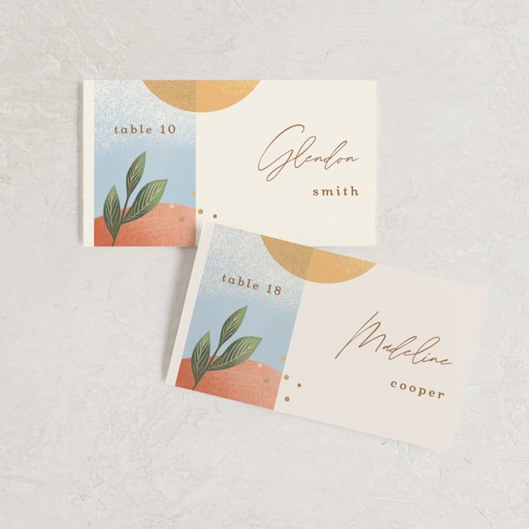 "Essence" - Place Cards in Ivory by Laura Bolter - Front