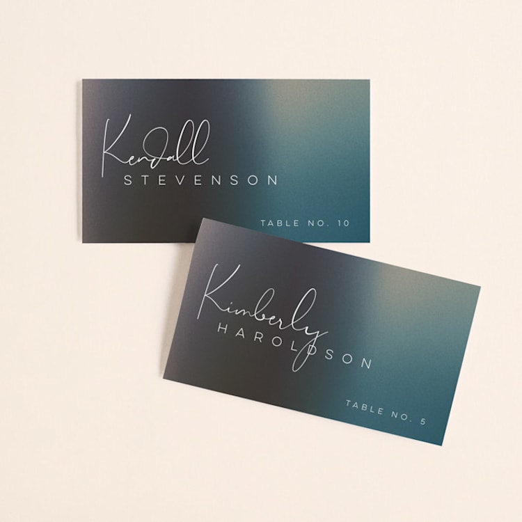 "Mystique" - Place Cards in Ocean by Lisa McLean - Front