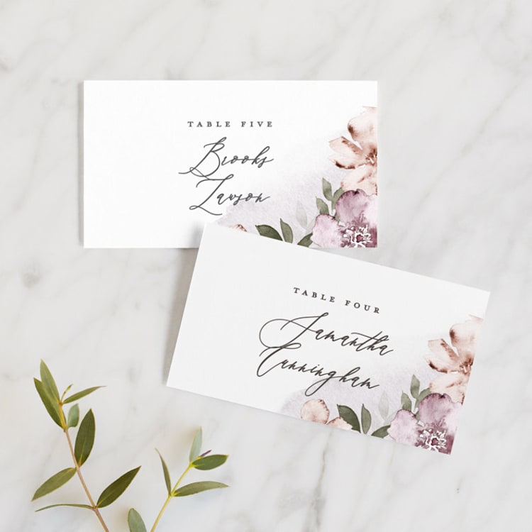 "Fancifully" - Place Cards in Dust Mauve by Everett Paper Goods - Front