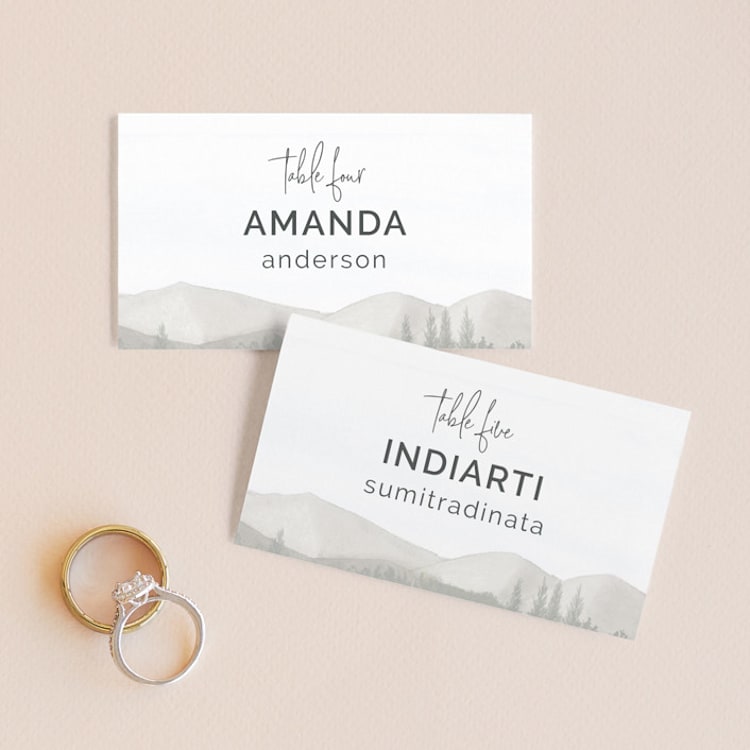 "muted mountains" - Place Cards in Splendid Day by Deborah Chou - Front