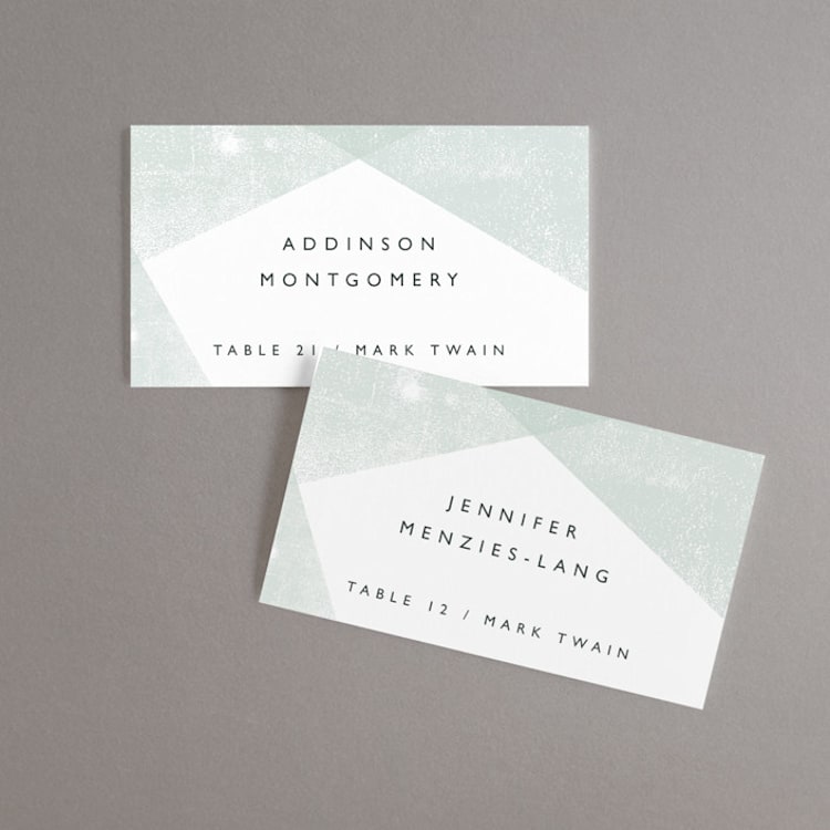 "Elegantly Minimal" - Place Cards in Seafoam by itsjensworld - Front