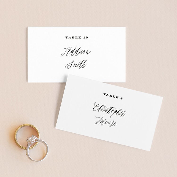 "Signed" - Place Cards in Pearl by Roxy Cervantes - Front