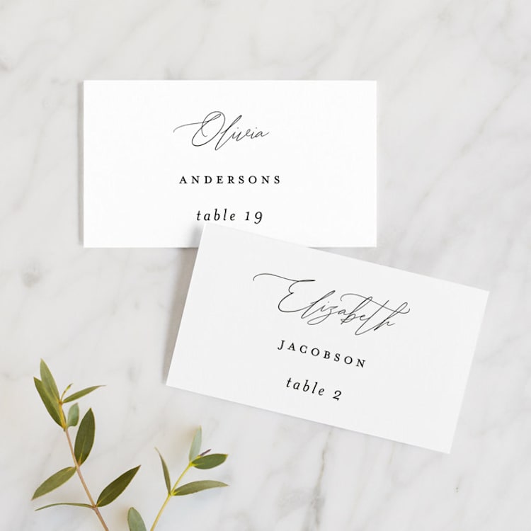 "Bare" - Place Cards in Cloud by Kelly Nasuta - Front
