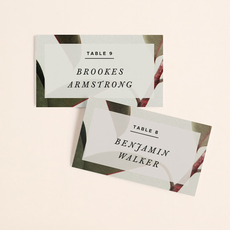 "Powder Room Florals" - Place Cards in Cream by Ariel Rutland - Front