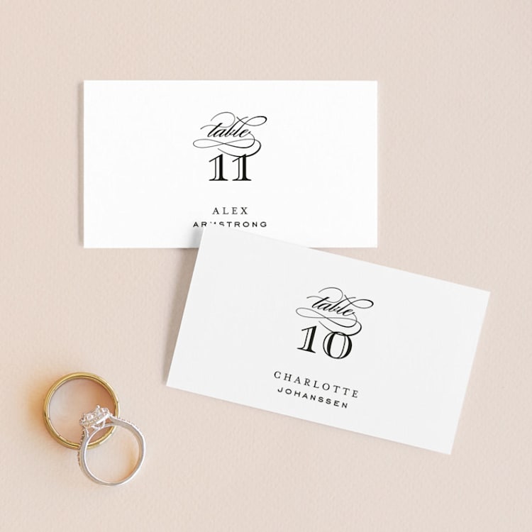 "Diantha" - Place Cards in Ink by Kimberly Morgan - Front
