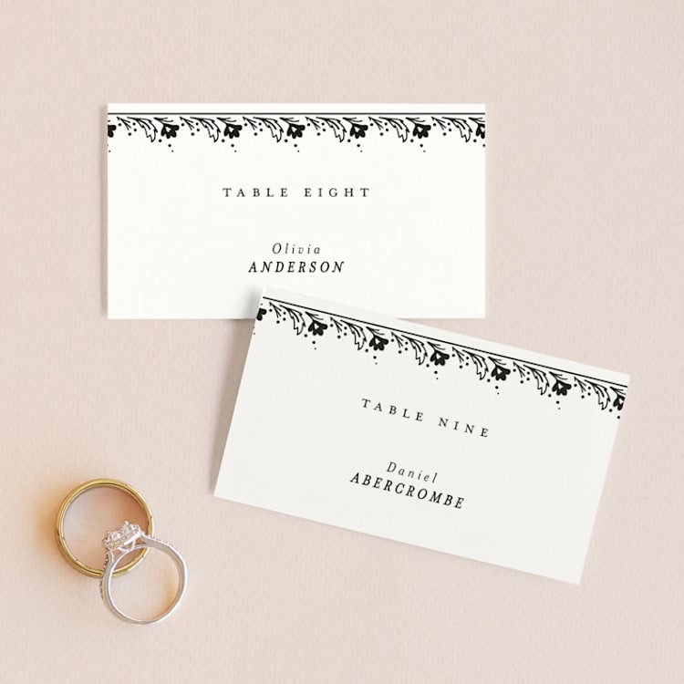 "Heirloom" - Place Cards in Ink by Kimberly Morgan - Front