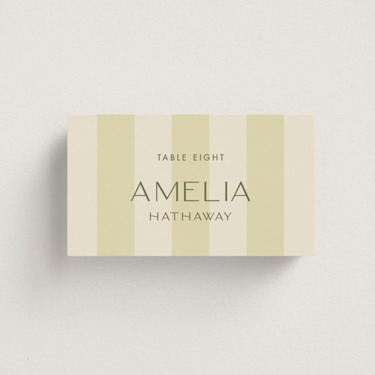 "palmetto" - Place Cards in Lime by Ellen Schlegelmilch - Front