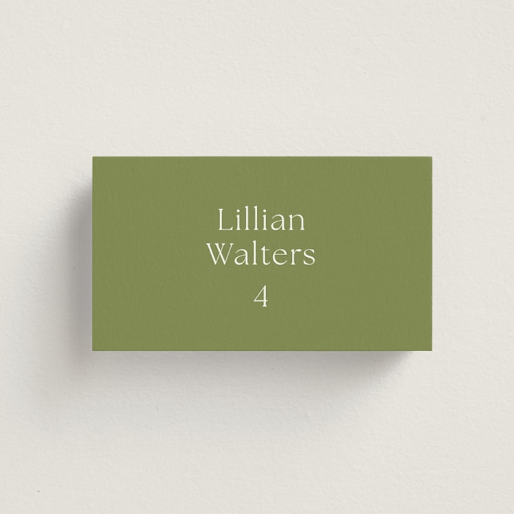 "Perriand" - Place Cards in Moss by Megan Davis - Front