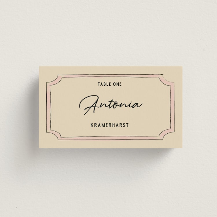 "Modern Fairy Tale" - Place Cards in Linen by Helena Vitto - Front