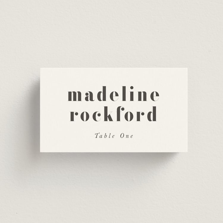 "monogram square" - Place Cards in Charcoal by Lori Wemple - Front