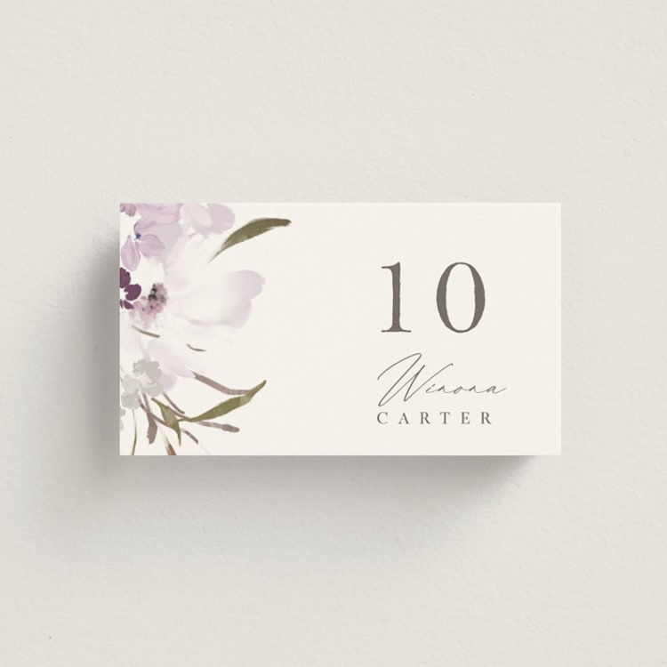 "Meadow Burst" - Place Cards in Lilac by Grace Kreinbrink - Front