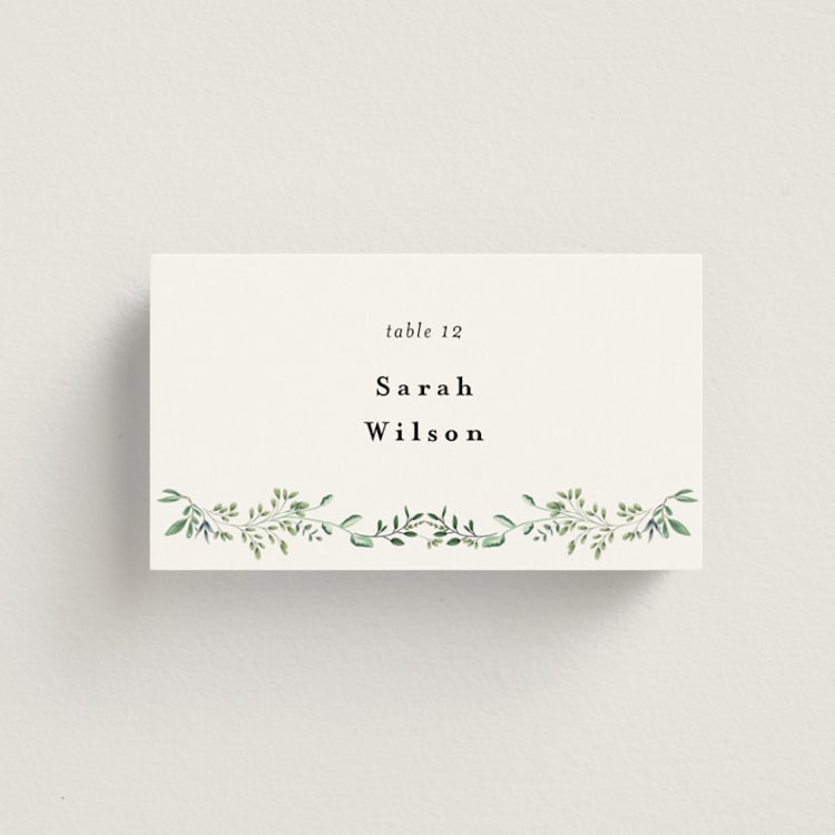 "Monogramed Arch" - Place Cards in Mojito by Susan Moyal - Front