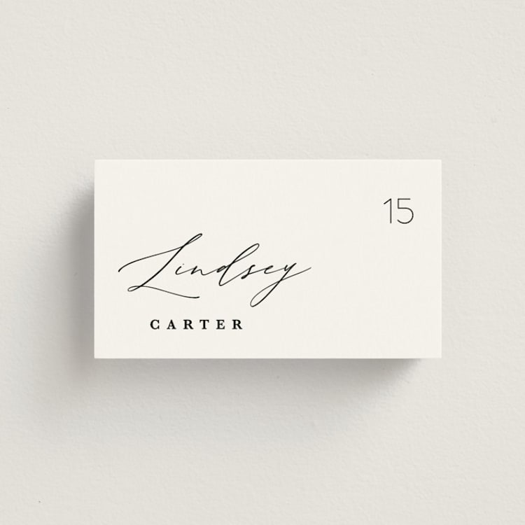"Paire" - Place Cards in Tuxedo by Kate Ahn - Front