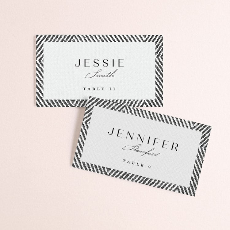 "Elegant Ethno" - Place Cards in Noir by FRANI - Front