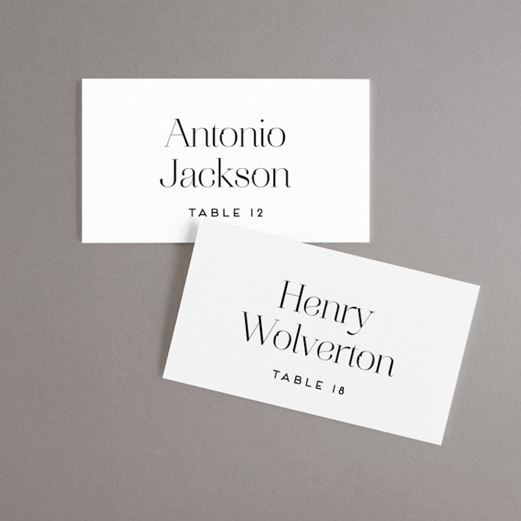 "Aligning" - Place Cards in Tuxedo by Genna Blackburn - Front