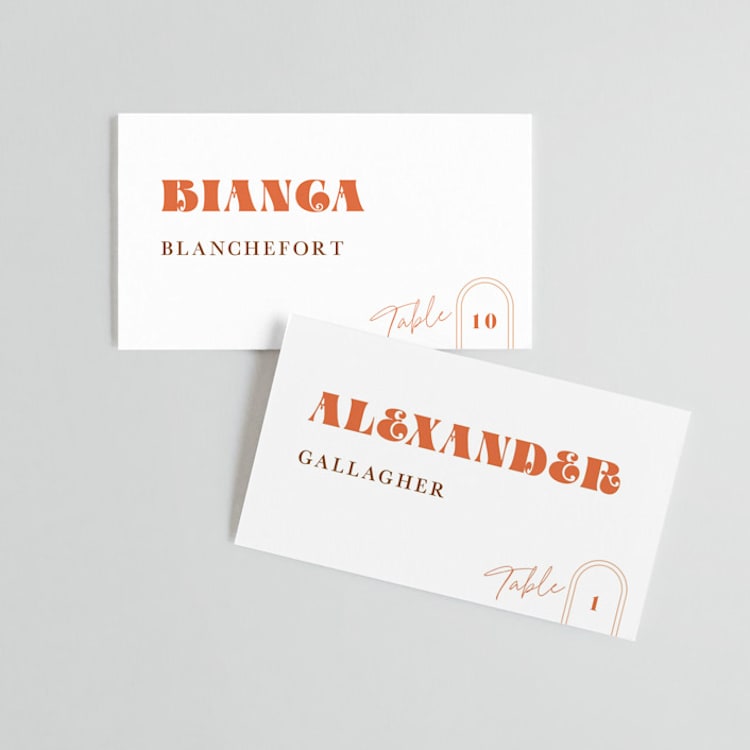 "rory" - Place Cards in Rust by Alaina Cherup - Front