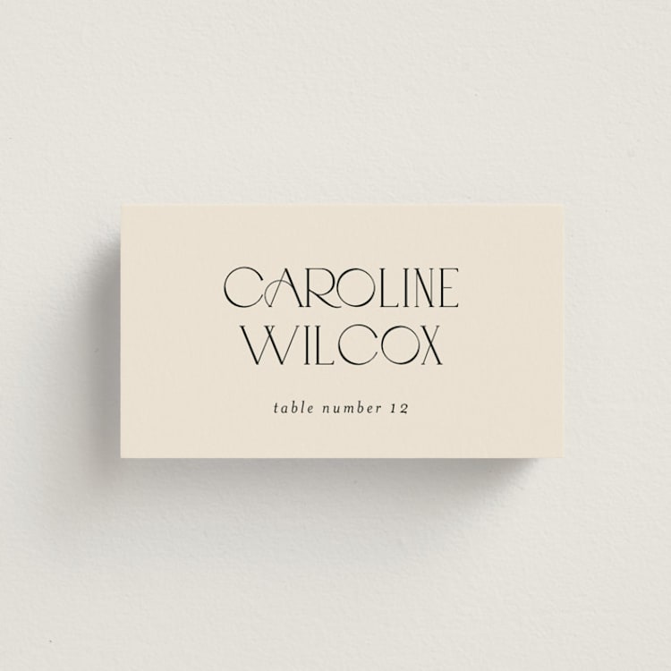 "Edge" - Place Cards in Linen by Kelly Schmidt - Front