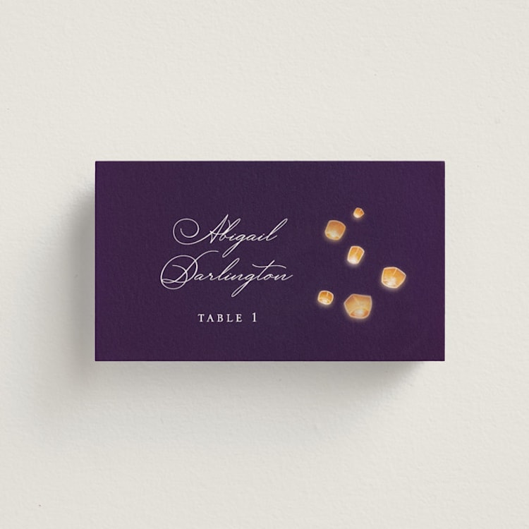 "Disney's Tangled Lanterns" - Place Cards in Twilight by Simona Camp - Front