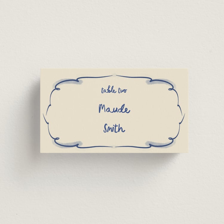 "Santa Catalina" - Place Cards in Marseille Blue by Ani Somi - Front