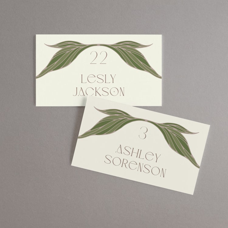 "1081" - Place Cards in Blush by GeekInk Design - Front