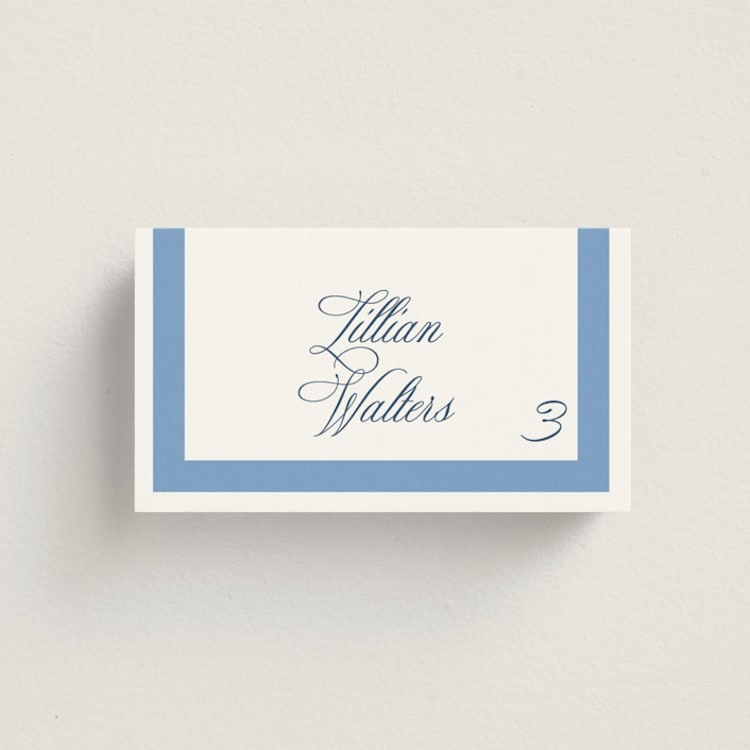 "Montauk" - Place Cards in Blue Bell by Megan Davis - Front
