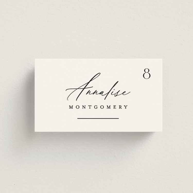 "Beautifully Scripted" - Place Cards in Pearl by Hooray Creative - Front