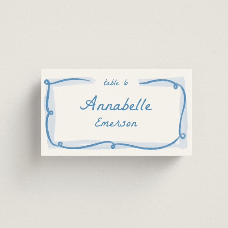 "Giardino" - Place Cards in Blu by Pati Cascino - Front