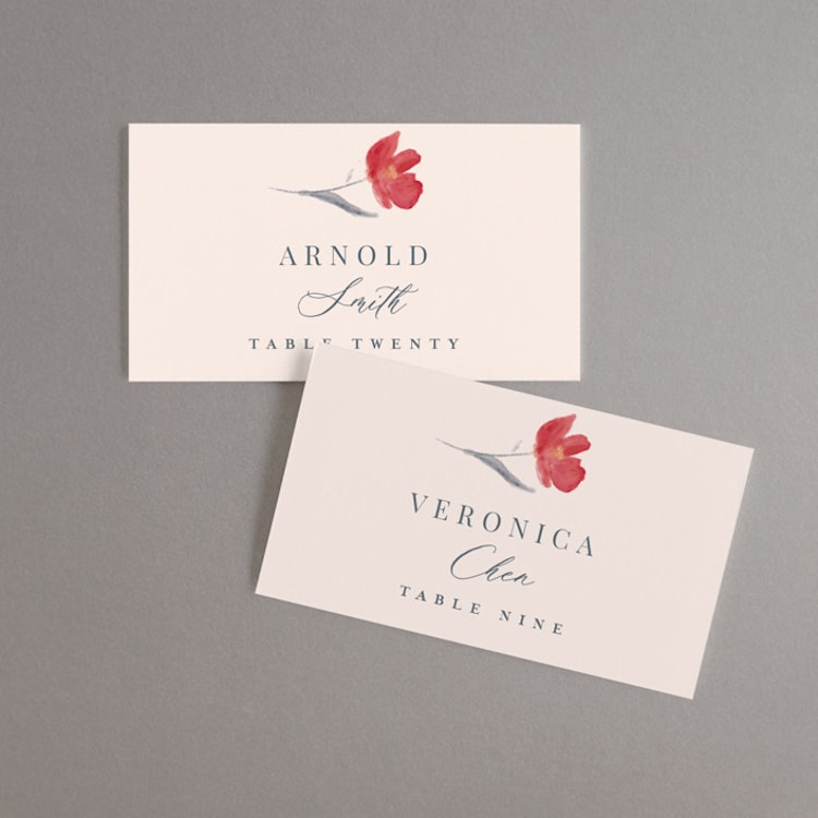"Orient Garden" - Place Cards in Saffron by Vera Lim - Front