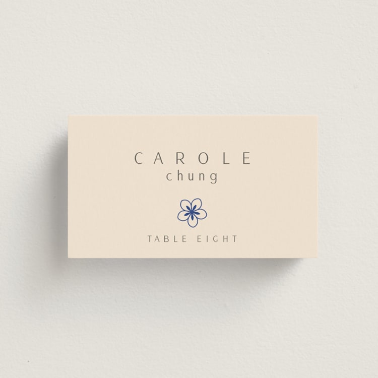 "two toned" - Place Cards in Marseille Bleu by Deborah Chou - Front