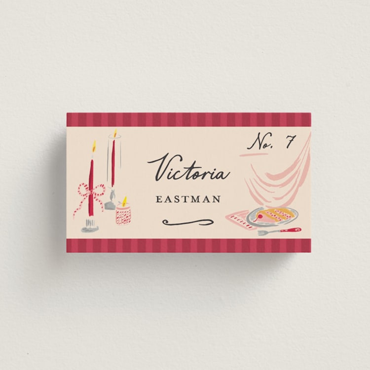 "Velvet Cherry" - Place Cards in Cherry by Sarah Rosenthal - Front