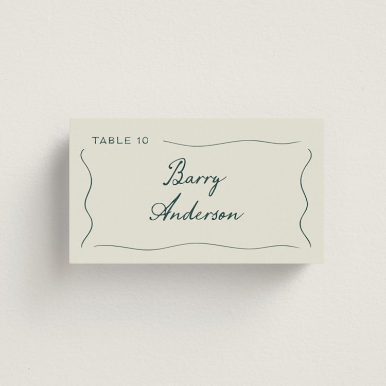 "Pair of Calla Lilies" - Place Cards in Sage by Leah Bisch - Front