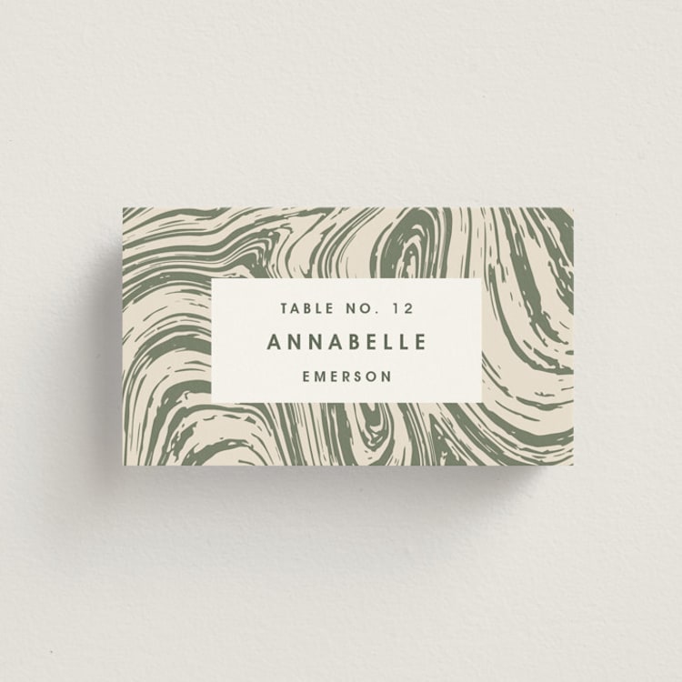"True North" - Place Cards in Olive You More by Design Lotus - Front