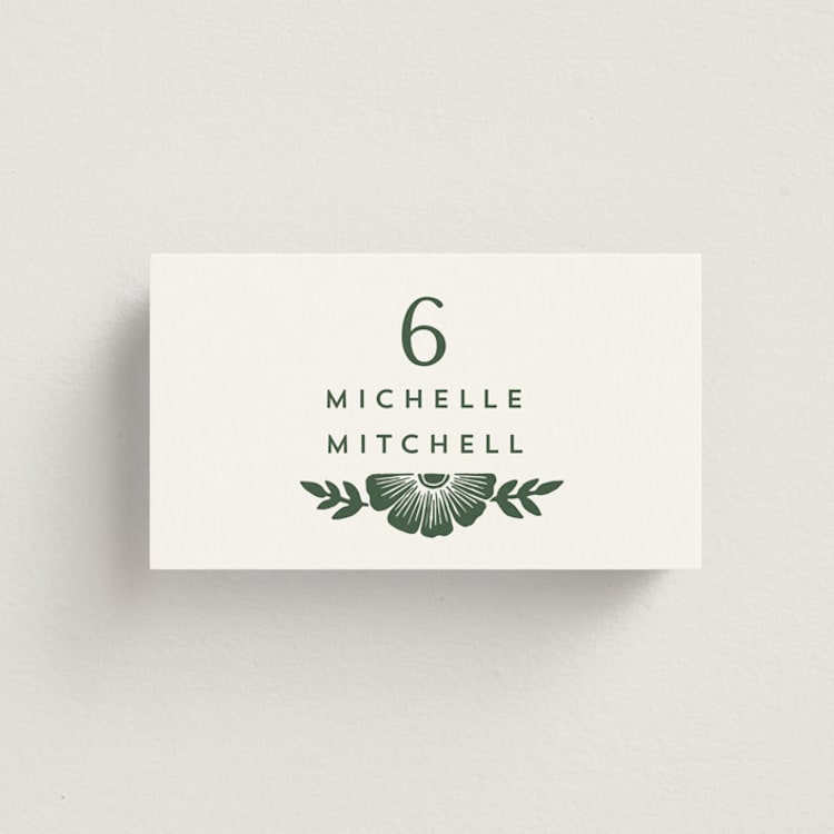 "Block Print Frame" - Place Cards in Fern by Katharine Watson - Front