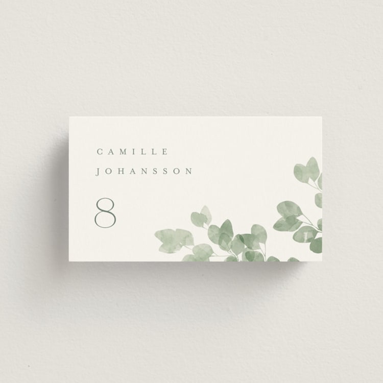 "Vining" - Place Cards in Eucalyptus by Kristie Kern - Front