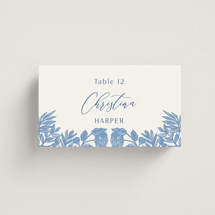 "Porcelain Floral" - Place Cards in Porcelain by Elly - Front