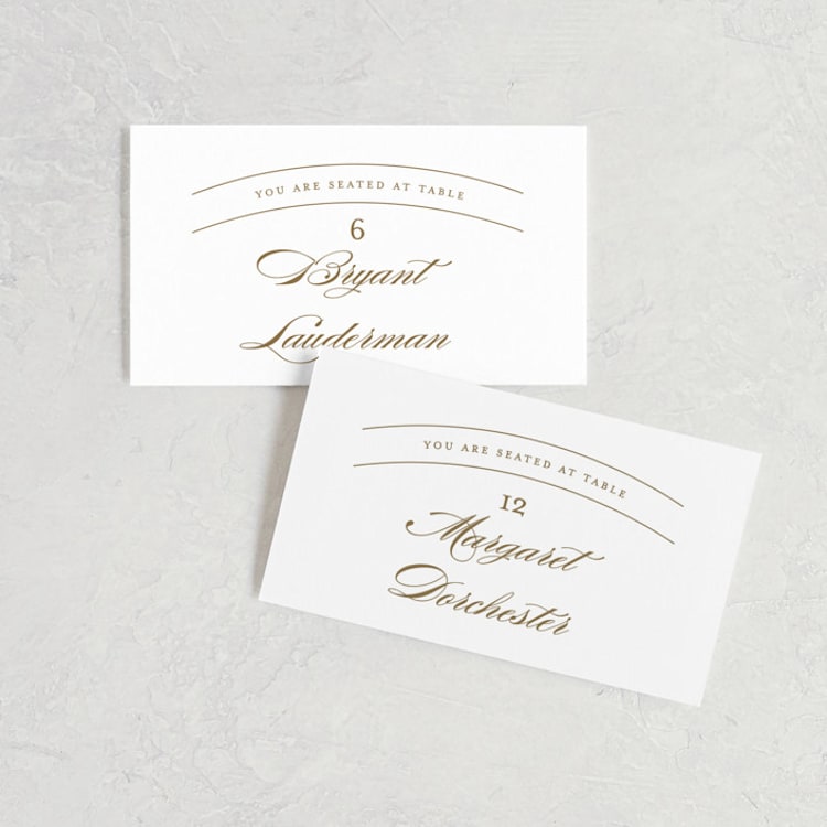"divine" - Place Cards in Gilded Gold by Jennifer Postorino - Front