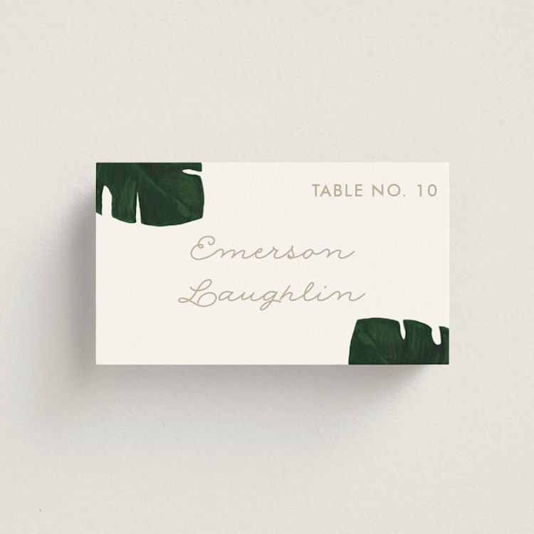 "Palm" - Place Cards in Classic Palm by Kaydi Bishop - Front