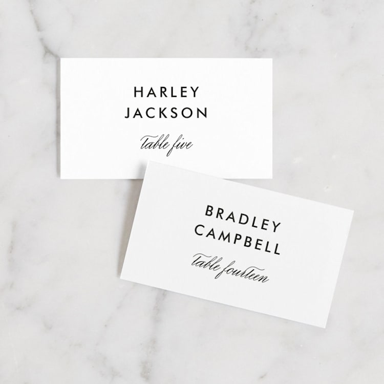 "Scripted Ampersand" - Place Cards in Classic by Roxy Cervantes - Front